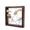 Wooden frame with ceramic kites